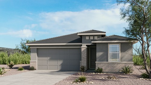 New construction home elevation at Saddleback Ranch